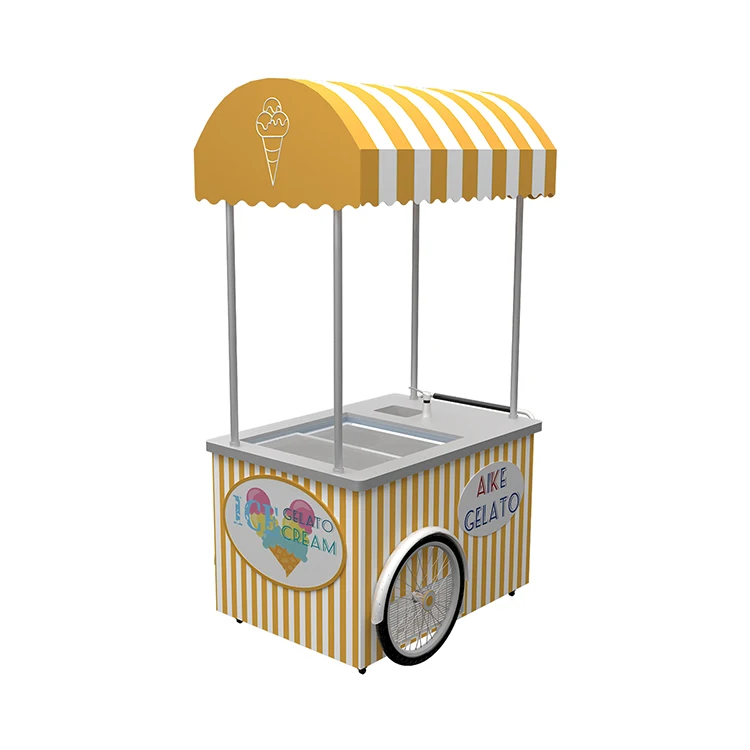 Motorcycle Vending Tricycle Espresso Cart Frozen Drink Kiosk Push Mobile Ice Cream Delivery Bike With Freezer Ice Cream Carts