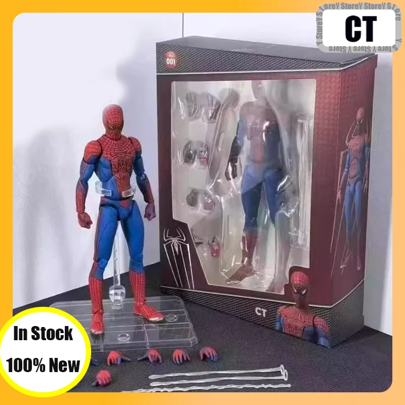 In Stock CT Toys Spiderman Mafex 001 Peter Parker Andrew Garfield Figure Shf Spiderman The Amazing Spider-Man Custom Figure