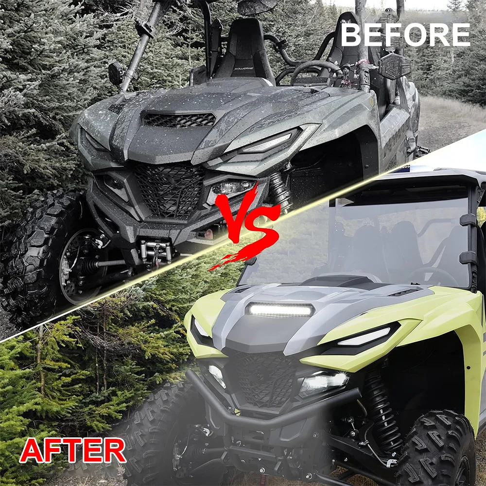 Front LED Auxiliary Spot Light Hood Scoop Light for Yamaha Wolverine RMAX2 1000 2021-2024 RMAX4 1000 2021-2024