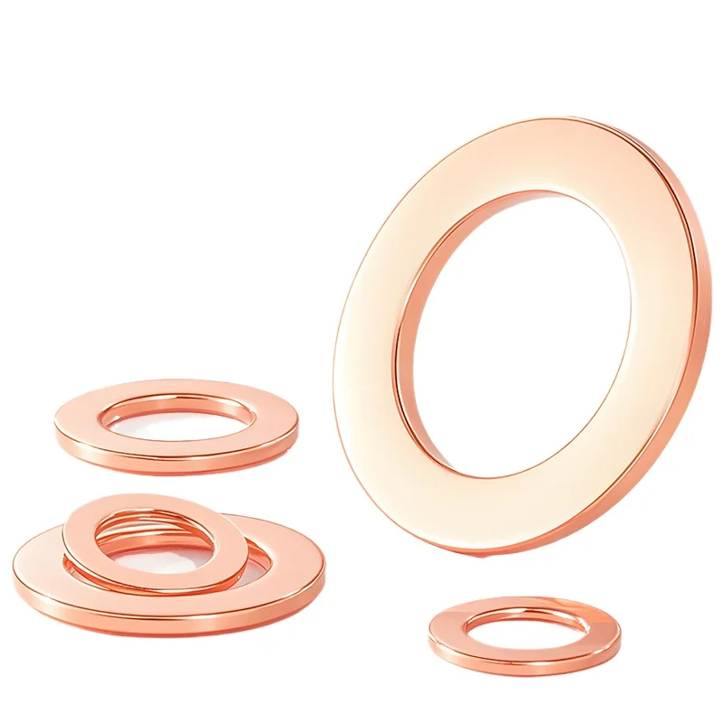 ID 2/3/4/5/6/7/8/9/10/11/12/13/14/15/16/17/18/19/20mm X 1.5mm Thick Pure Copper Flat Washer for Boat Car High Temperature