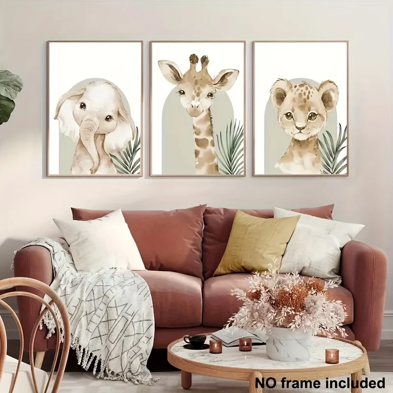 3 قطع، لوحة قماشية بدون إطار ثنائية الأبعاد، مجموعة ديكور غرفة المعيشة مكونة من ثلاث قطع، ديكور الغرفة 3 قطع من البوليستر بدون إطار، Mo #3