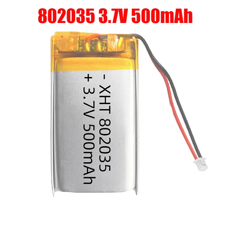 1-4 قطعة 802035 بطارية 500 مللي أمبير 3.7 فولت بطارية ليثيوم بوليمر ل ساعة ذكية مصباح يدوي لعبة كهربائية لوحة المفاتيح الماوس #1