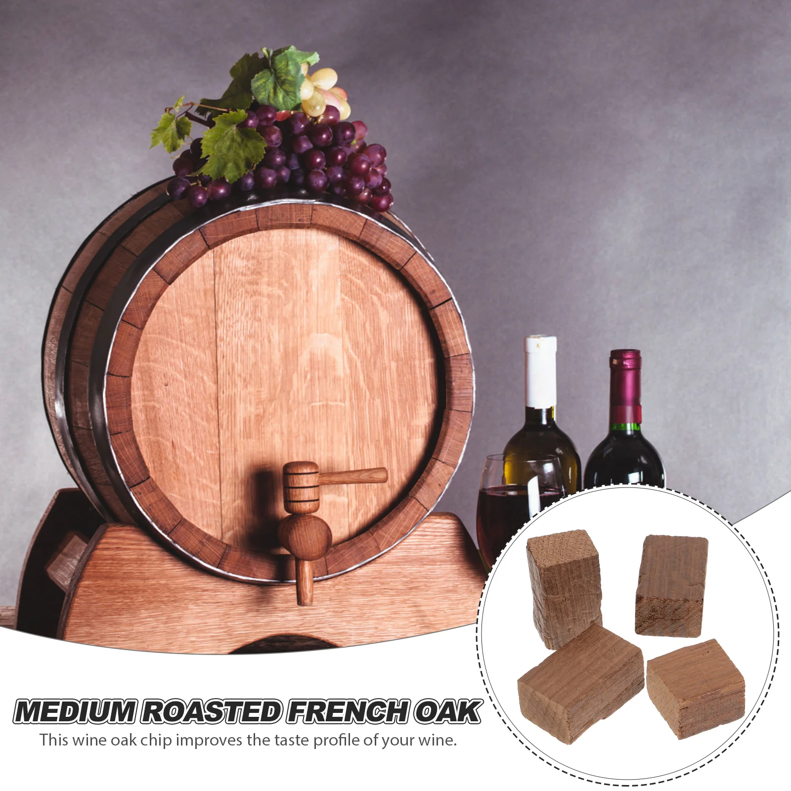 

50g French Oak Wood Chips for Wine Brewing Enhancing Flavor Aromas Aging Whiskey Home Bars Cafes Kitchen Bar Supplies