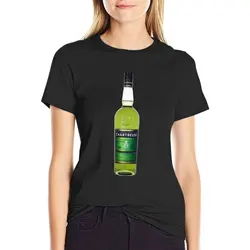 Green Chartreuse Bottle Oil Painting \t T-Shirt plus size tops summer top sweat blacks plus size t shirts for Women loose fit