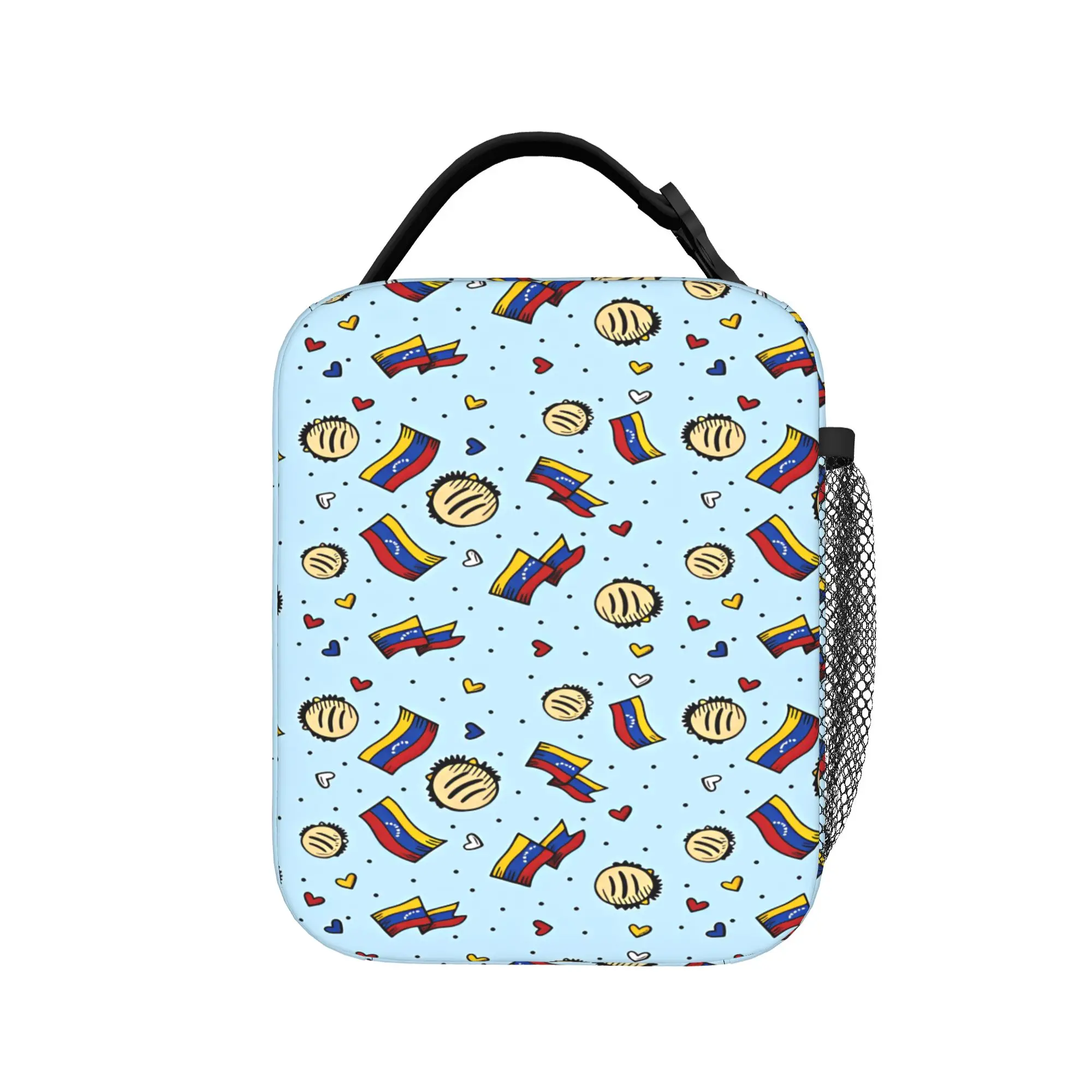 Venezuela Lunch Bag For Women  Designer Lunch Box Casual School Cooler Bag Portable Zipper Waterproof Thermal Tote Handbags