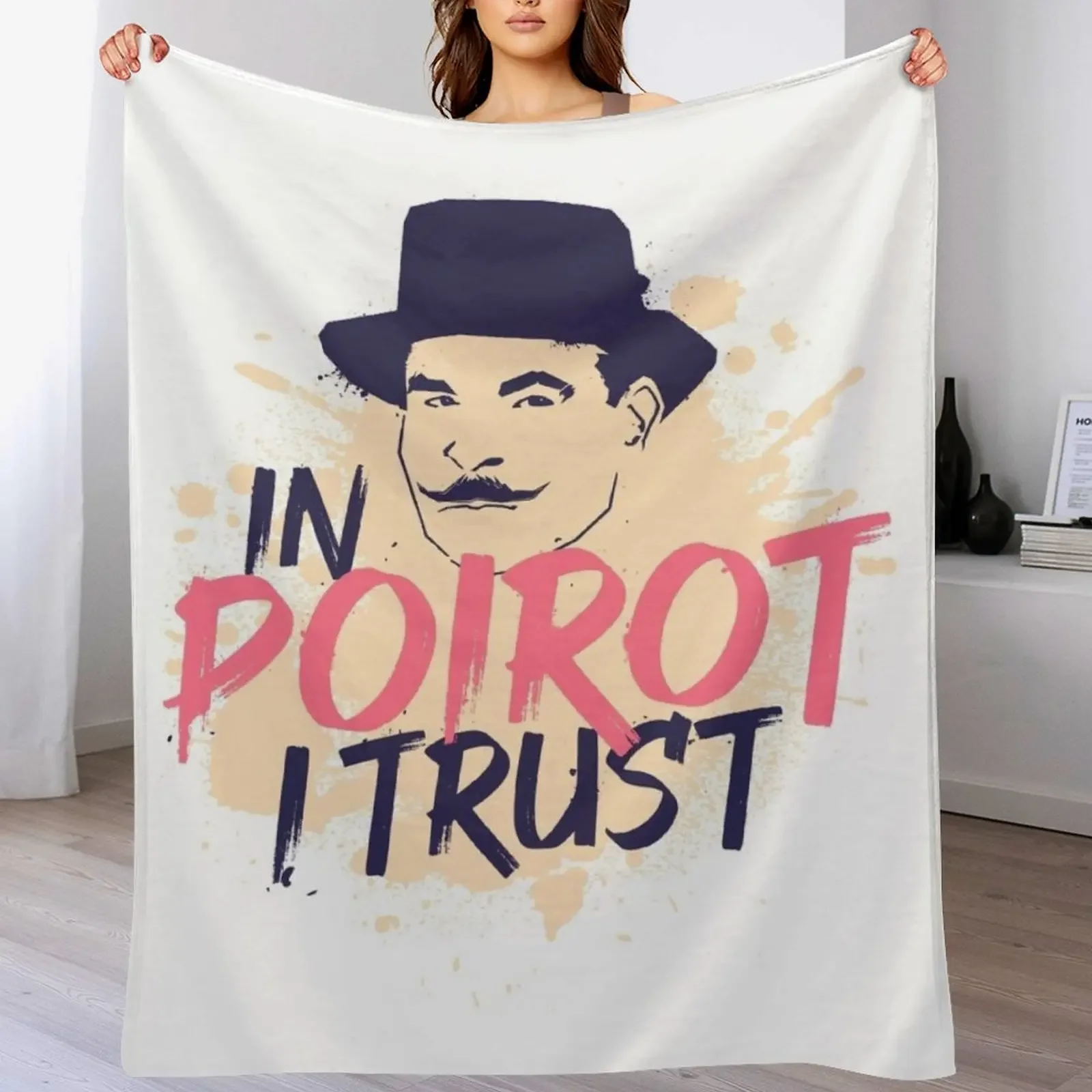 Hercule Poirot Throw Blanket Decorative Soft Throw Blanket for Couch Sofa