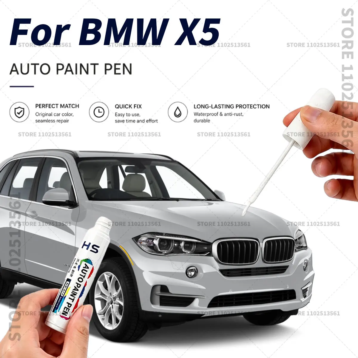 

For BMW X5 Touch Up Paint Pen Quick Repair Car Scratch Chip Paint Brush Minera White Carbon Black Alpine White Black Sapphire