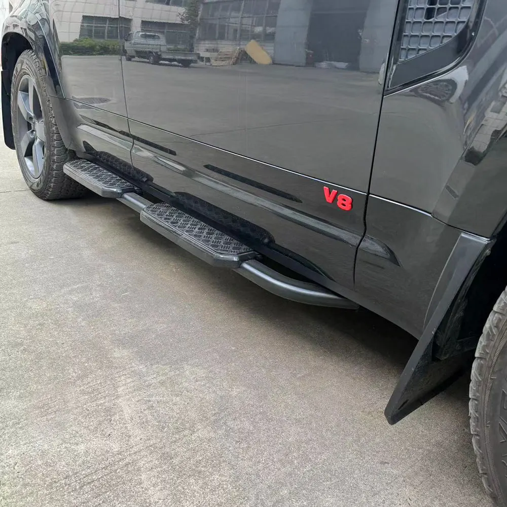 أجزاء جسم السيارة باللون الأسود اللامع الكلاسيكي دواسة القدم خطوات جانبية لوحة الجري لسيارة لاند روفر ديفندر 110 2022 2023 2024 #3