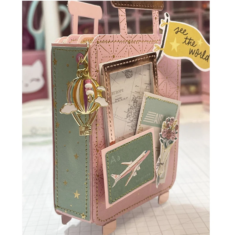 KLJUYP Cute Luggage Metal Cutting Dies Scrapbook Paper Craft Decoration dies scrapbooking