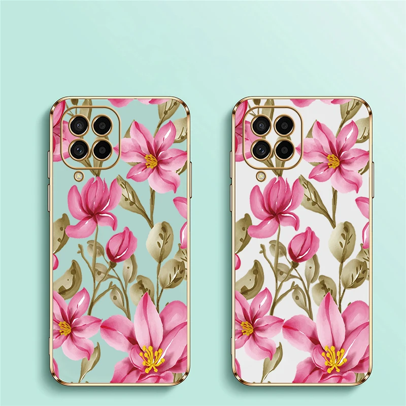 حافظة لهاتف سامسونج جالاكسي M02 M30S M13 M62 M42 5G M54 M53 M33 M51 M31 M21 M11 M32 M22 M12 زهرة نمط تصفيح غطاء ناعم #6