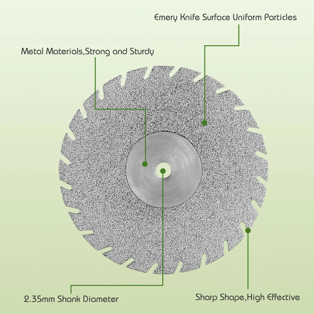 10Pcs Dental Lab Polishing Diamond Discs/Mandrel 0.2mm Double Side Coating Disk Dentist Rotary Cutting Tool for Polisher Machine