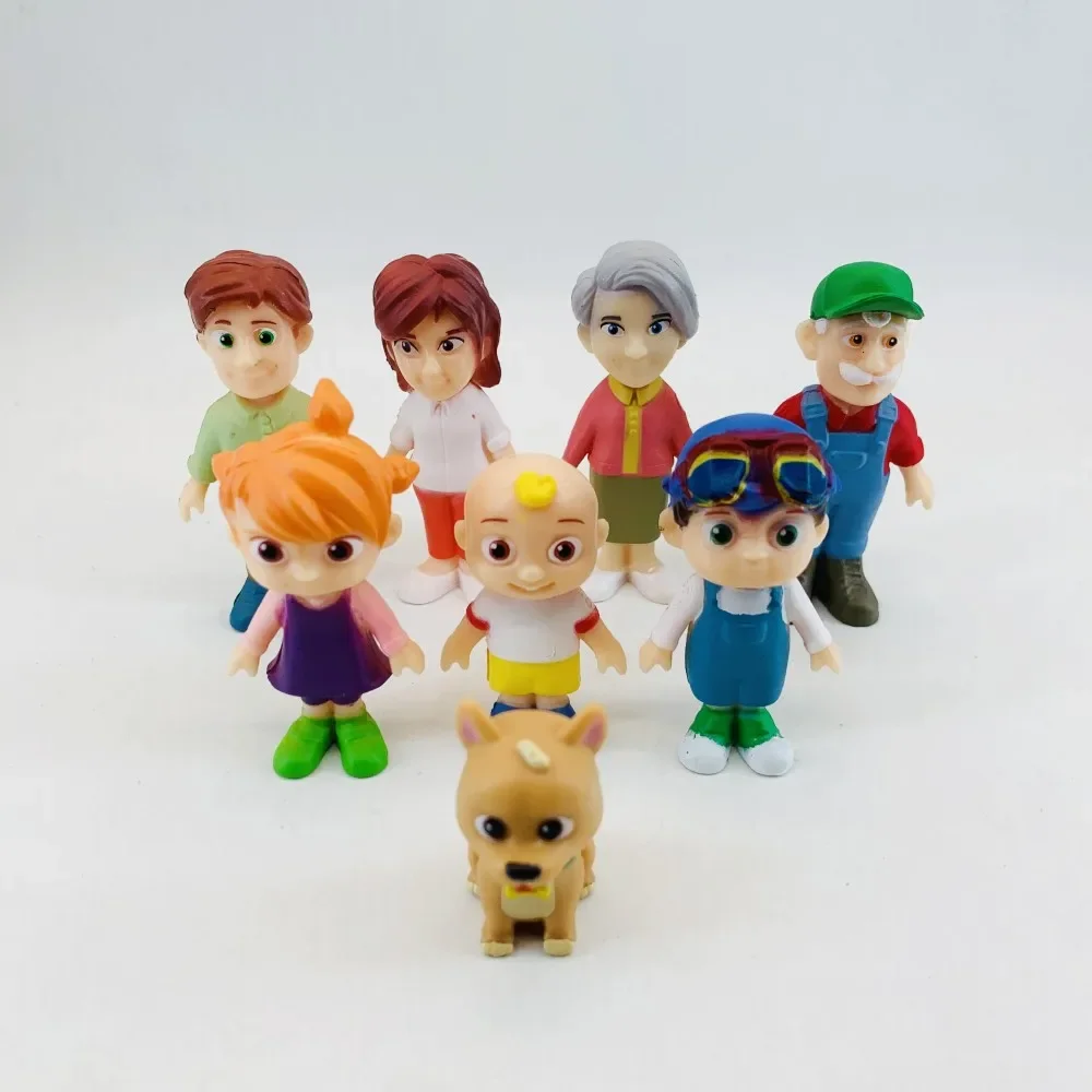 8Pcs Super JOJO Family Members Figures Toys Cartoon Anime Coco Watermelon Model Action Figuras Doll for Children Birthday Gift