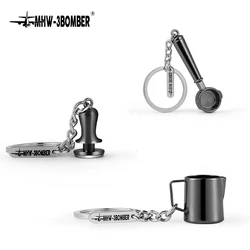 MHW-3BOMBER Key Ring Coffee Accessories Milk Pitcher Espresso Tamper Mini Souvenir Key Chain Chic Home Barista Birthday Gift