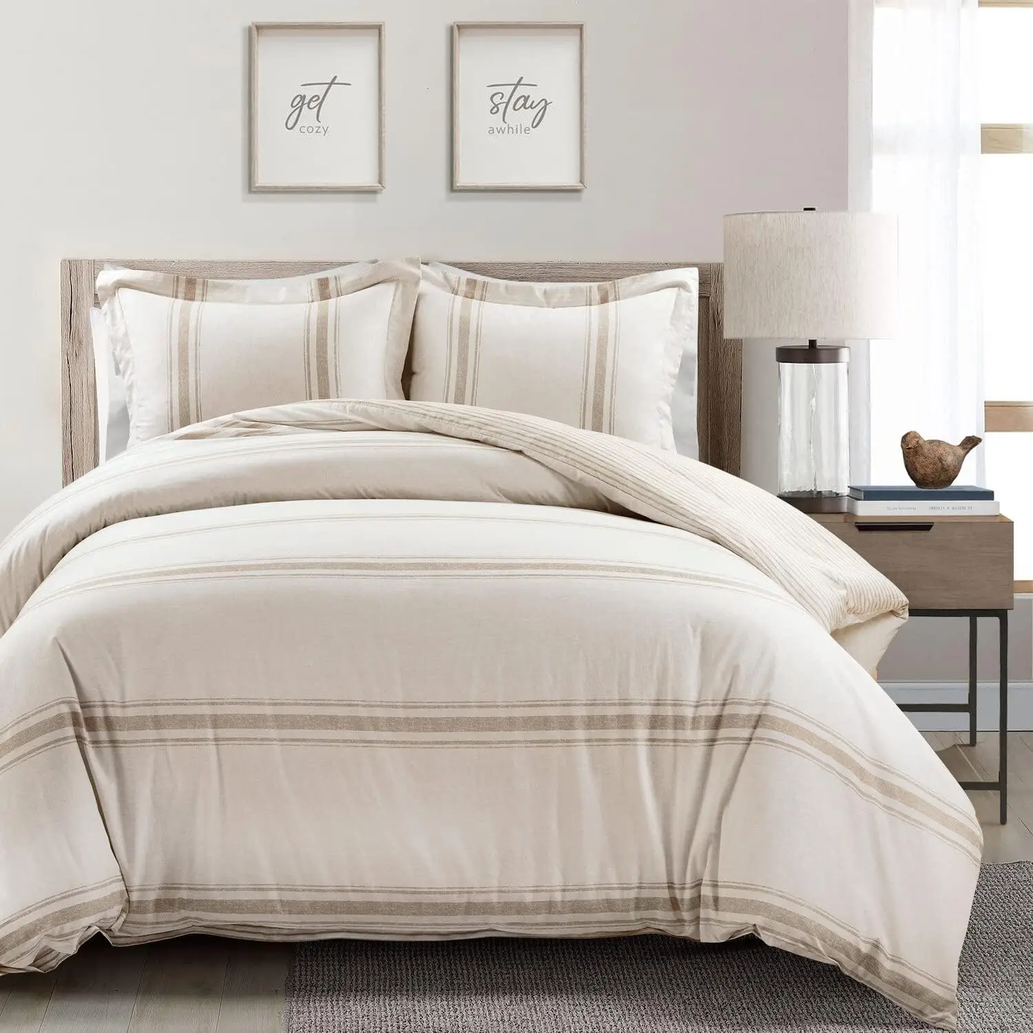 

Comforter Farmhouse Stripe, King, Neutral
