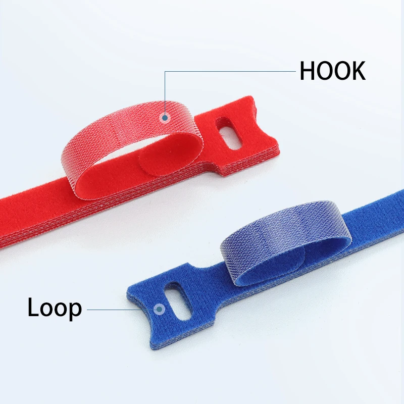 50 - 500Pcs T-Type Cable Ties 200mm Reusable Fastener Hook and Loop Wire Tie Adjustable Cable Straps Organizer Fastening Tape