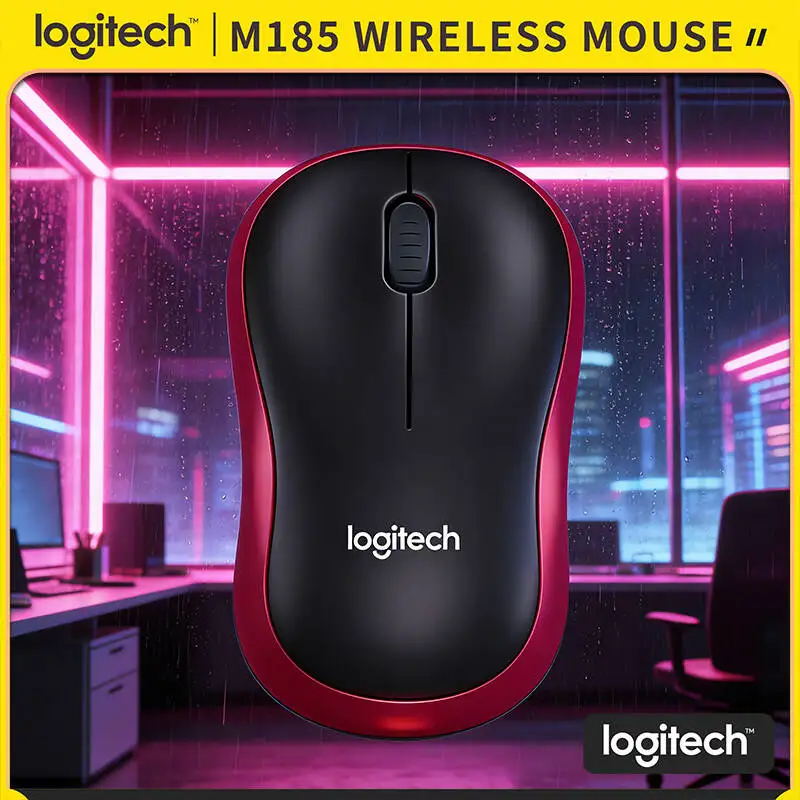 

Logitech M185 Ergonomic Mouse Ambidextrous Grip 1000 DPI 2.4GHz 10m Range Auto-Sleep Multi-OS Compatible Home Work Tool