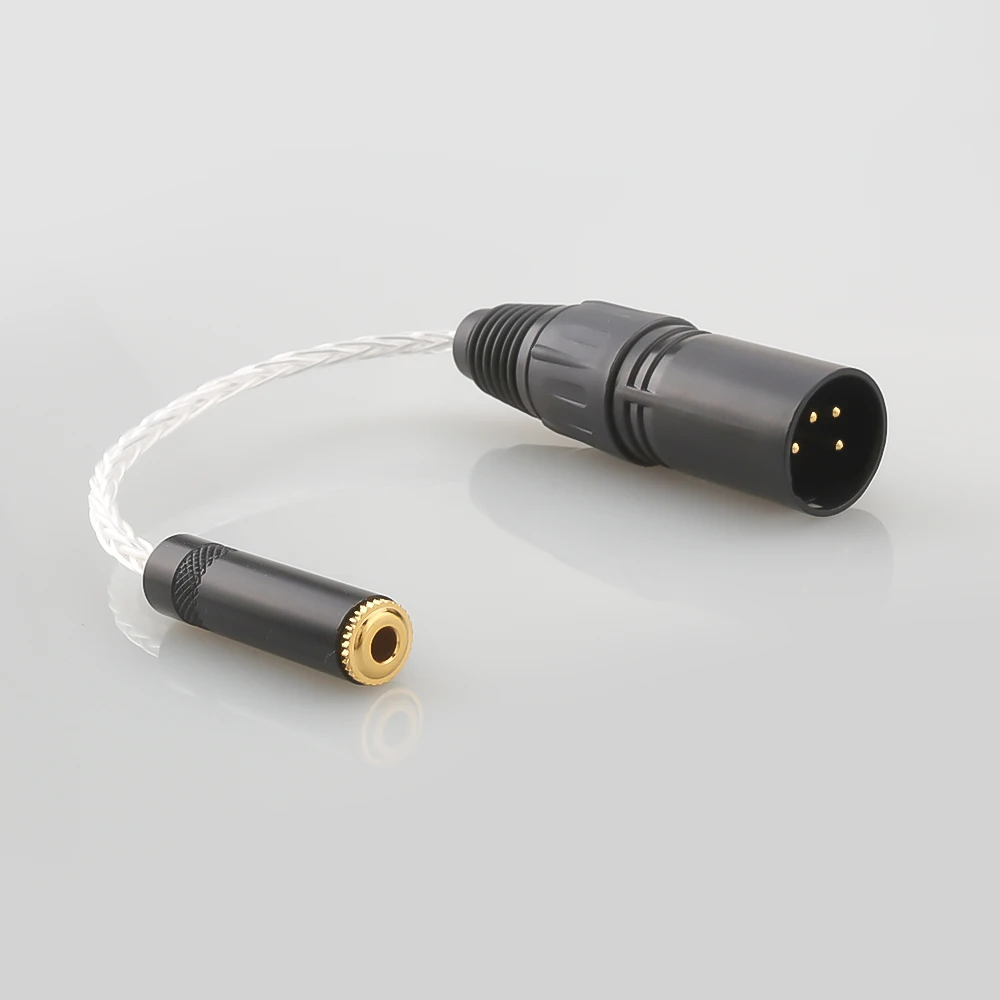 Audio Headphone Adapter Cable 3.5mm to XLR Connector HIFI 4pin XLR Balanced Male to 3.5mm Female