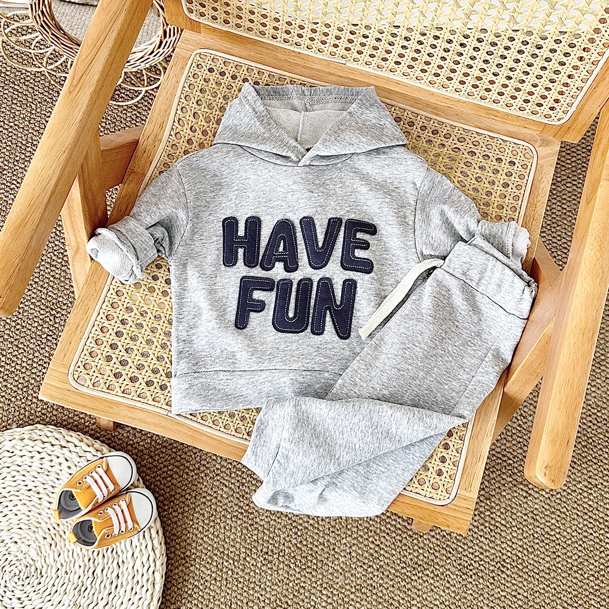 Autumn Newborn Baby Clothes Boy Sets Girl Hoodies Top Infant Suit Casual Style Letter Print 2PCS Children Baby Sweatshirt