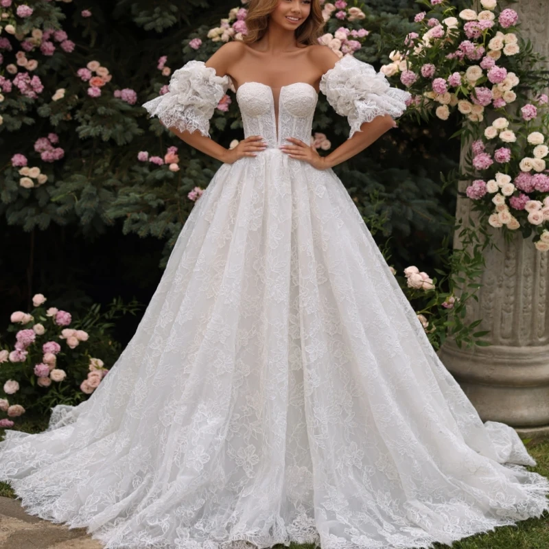 

2026 Luxury White Dubai Arabic Mermaid Wedding Dresses Applique Lace Tull Court Train Wedding Dress Bridal Gowns vestidos de