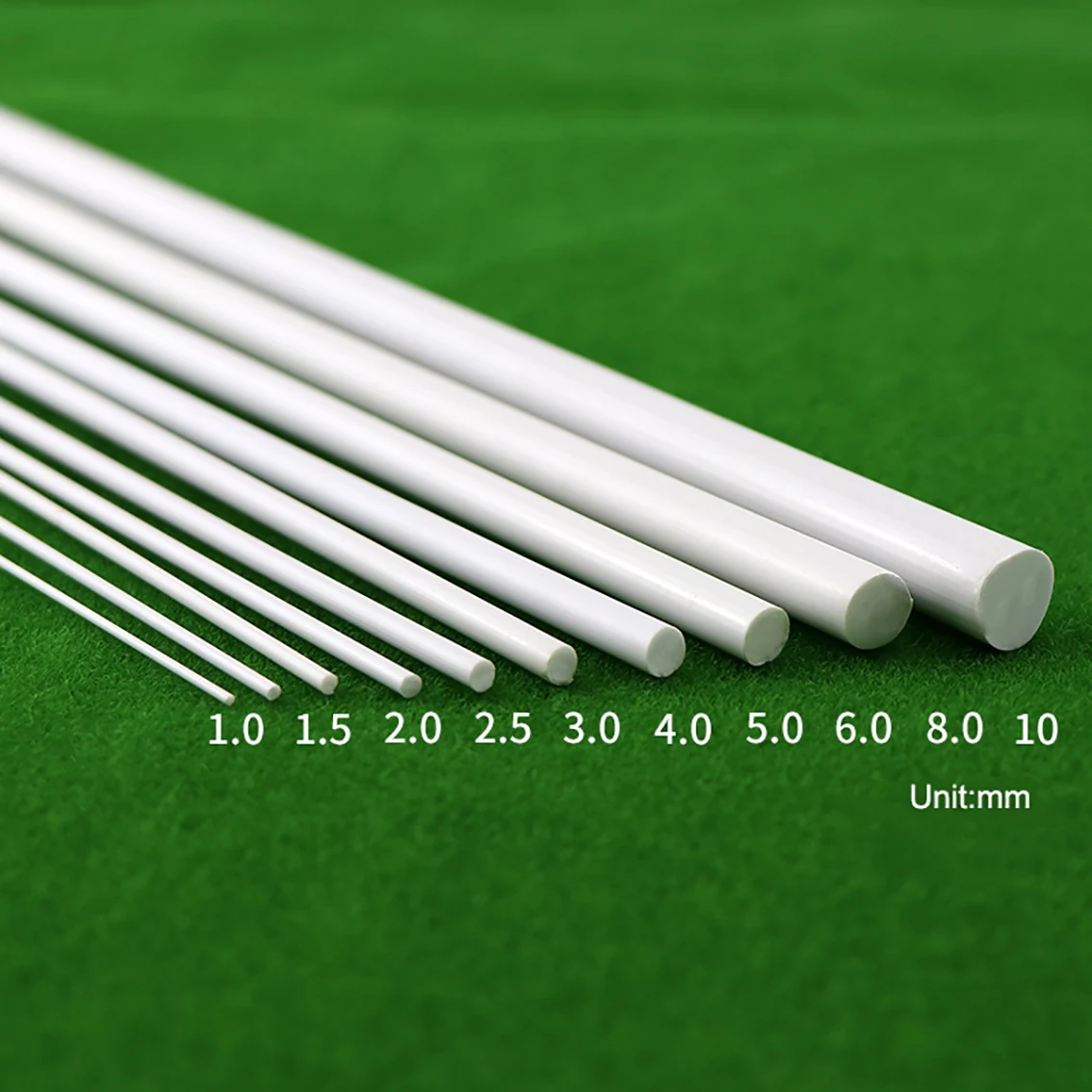 Diameter 1/2/3/4/5/6mm ABS Round Rod Plastic Solid Tube Pipe Length 250mm DIY Material for Model Part Accessories