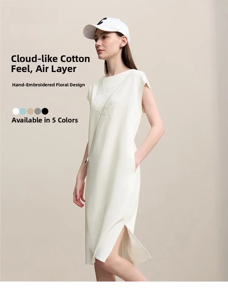 

Новая летняя женская свободная прямая юбка-труба с кружевной вышивкой ручной работы, из хлопка, полиэстера и спандекса, для повседневной носки