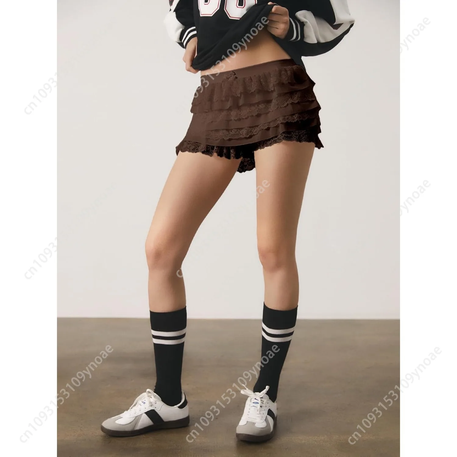 Vintage Lace Bloomers Cute Women Ruffle Shorts Lolita Clothing Elastic Waist Bowknot Pants Y2k Cake Culottes Cosplay Party