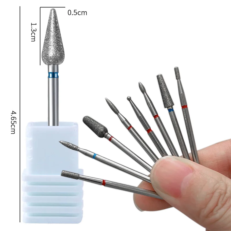 Broca de diamante para unhas, fresa para limpeza de unhas, gel, ferramenta de remoção de transbordamento, pedicure, arte de unha, acessórios de broca, ferramenta de manicure