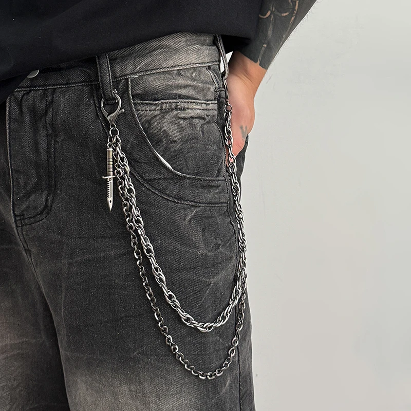 HipHop Goth Creative Pendant Keychain Waist Belt Men Women Vintage Wallet Trouser Hipster Jeans Chain Jewelry〔CC55〕