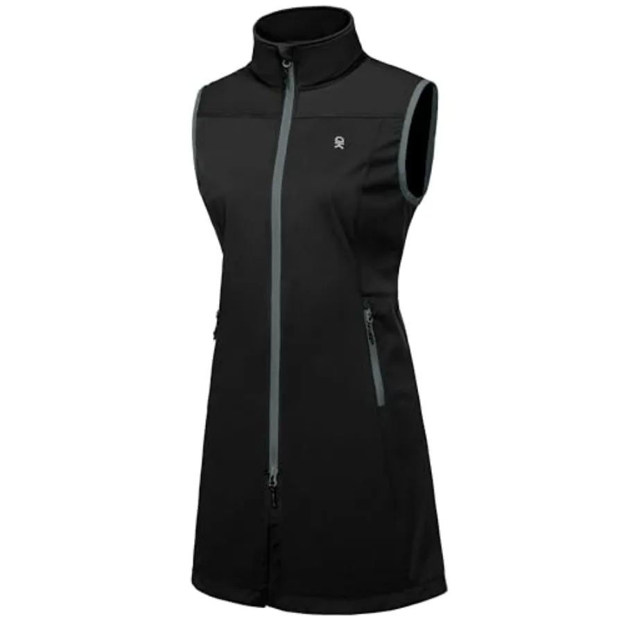

Little Donkey Andy Women's Lightweight Softshell Vest Windproof Sleeveless Jacket for Running Hiking Travel