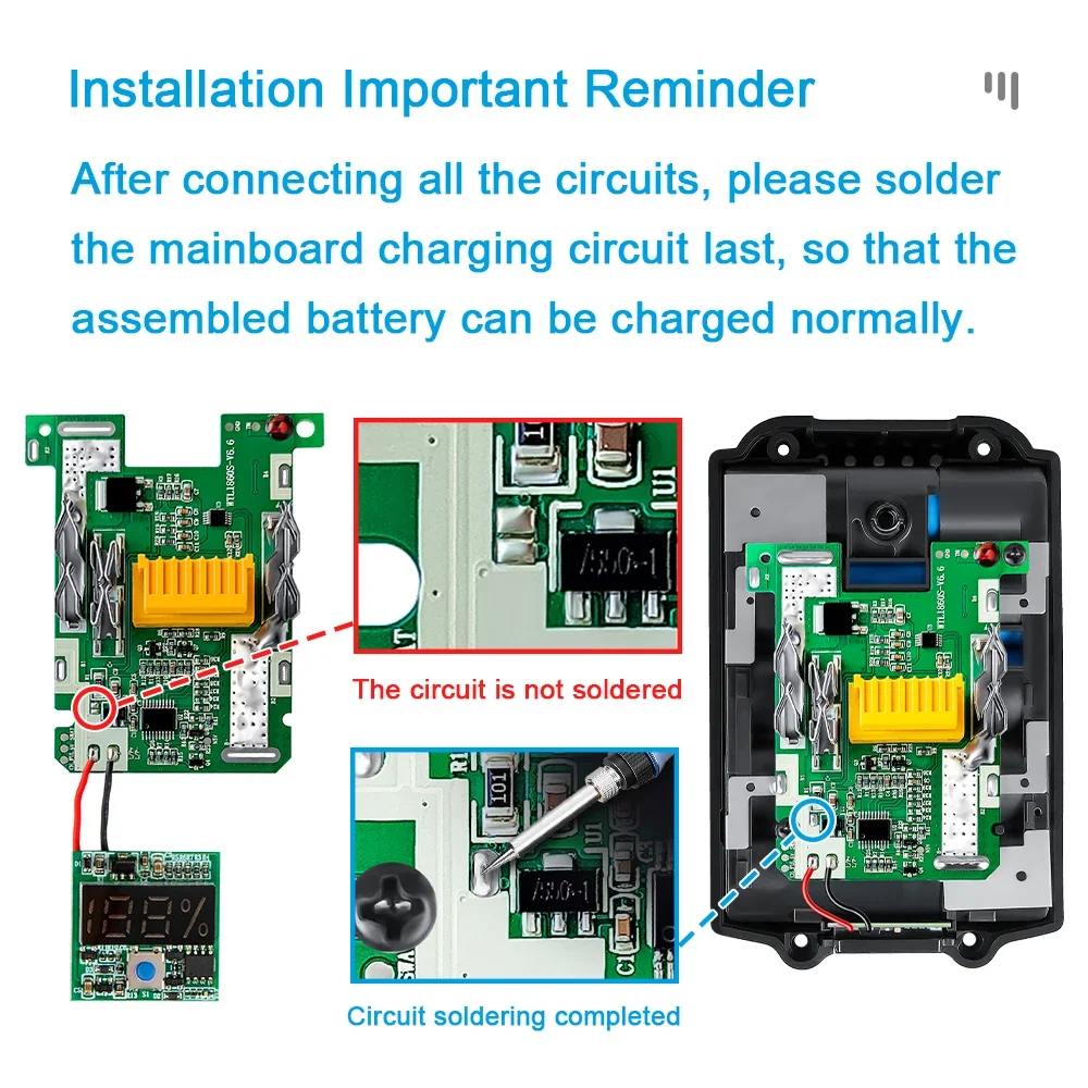 Etui na baterie Makita 18V 3.0Ah 6.0Ah BL1840 1860 1850 Shell Box z płytką BMS PCB Ochrona przed ładowaniem LED cyfrowy BL1830