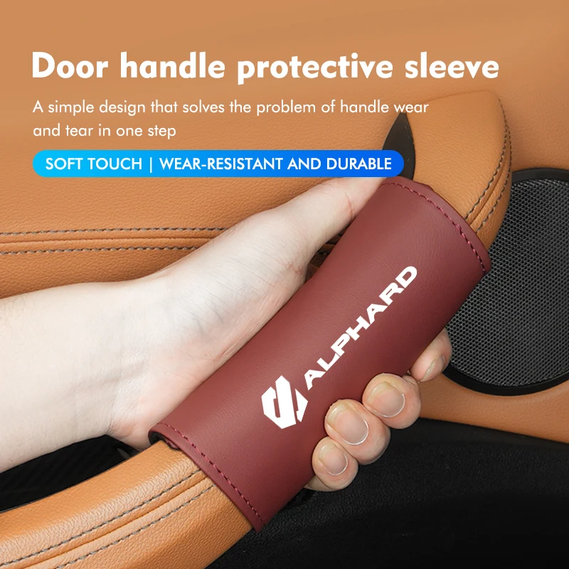 Car Door Handle Guard Sleeve Soft Anti Scratch Protector Case For Toyota Alphard Vellfire 20 30 Series 2019 2020 2021 2022 2023