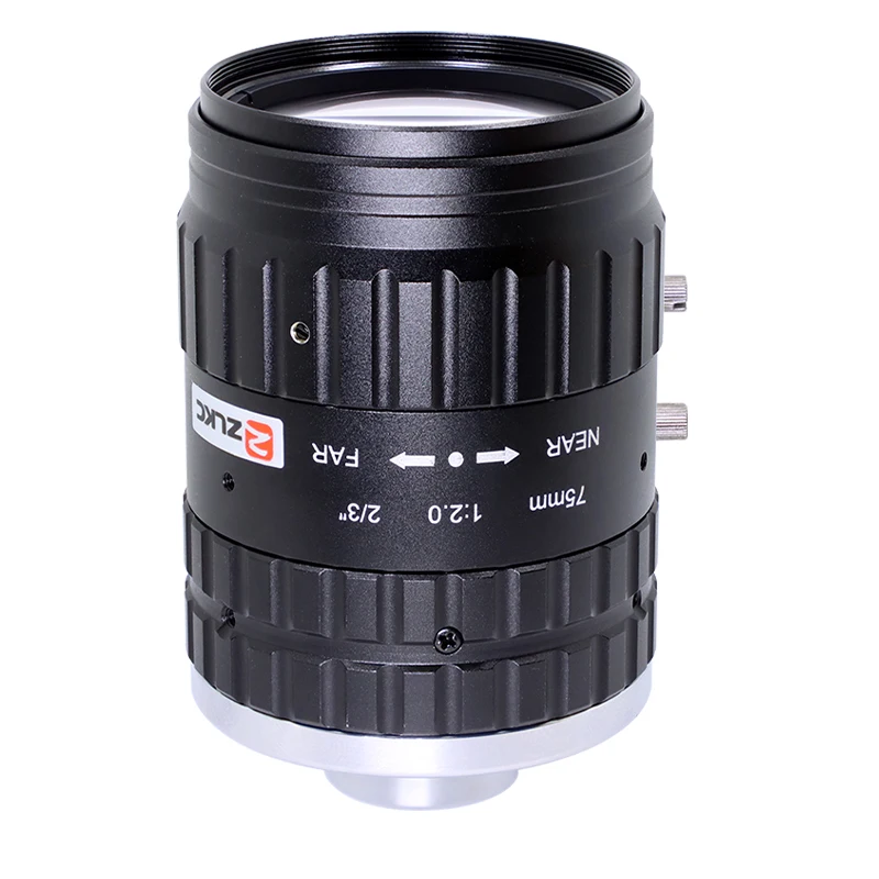 ZLKC 75 мм объектив с креплением C 2/3 дюйма 10 мегапикселей ручная диафрагма F2.0 машинного зрения с низким уровнем искажений FA 10MP промышленные инспекционные камеры
