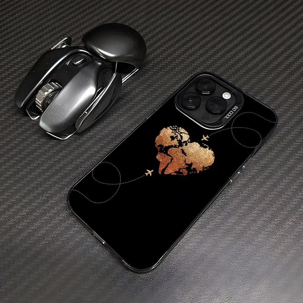 Aircraft route design Hot Phone Case For lMDColor Silver Shell For lPhone 18 17 16 e 15 14 13 12 11 Pro Max Plus - view 4