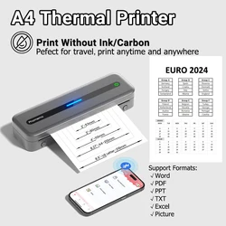 Phomemo M832 Portable Printer A4 BT Printer for Travel 300Dpi Wireless Inkless Thermal Printer Use in iOS Android Phone Laptop