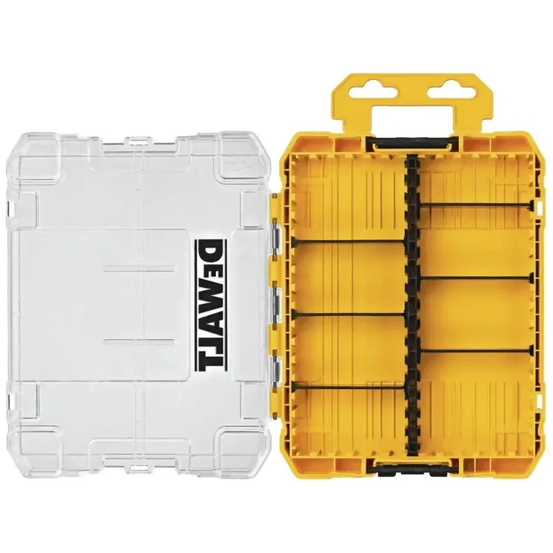 DEWALT Set di custodie medie resistenti - Scatola in plastica trasparente, custodia impilabile multifunzionale DWAN2190