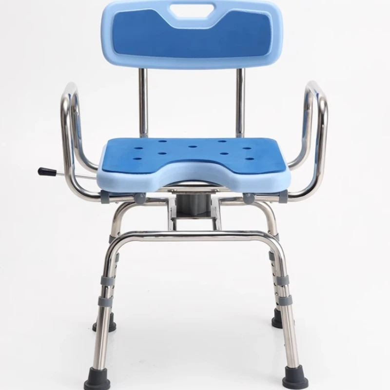 Bathtub Rotatable Bath Chairs, Rehabilitation Equipment Stainless Steel Can Sit Bath Aids Shower Stools for The Elderly People