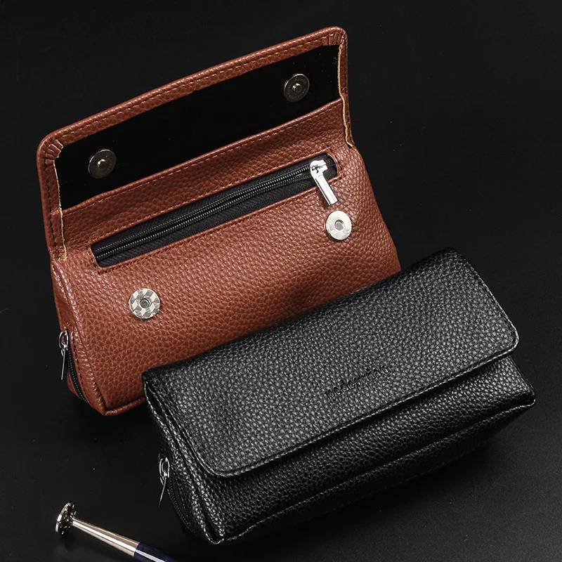 

Leather Tobacco Pipe Bag Portable Smoking Pouch Case with Storage Compartments for Pipe, Tobacco Tools Men's Smoking Accessories