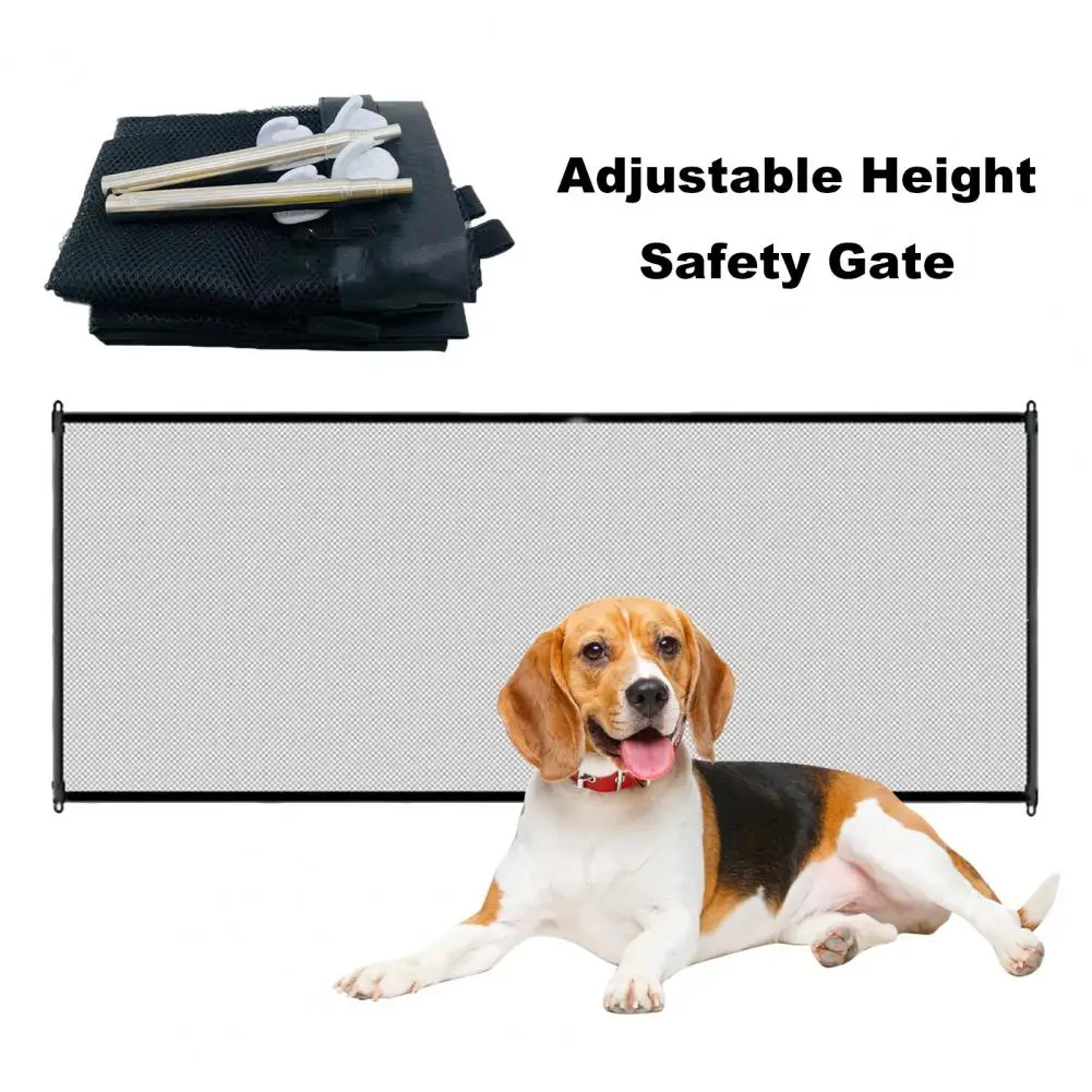 110/180cm Pet Safety Gate Retractable Puppy Gate With Telescopic Pole Mesh Door Pet Separation Guard Fence For Dogs Home Supply