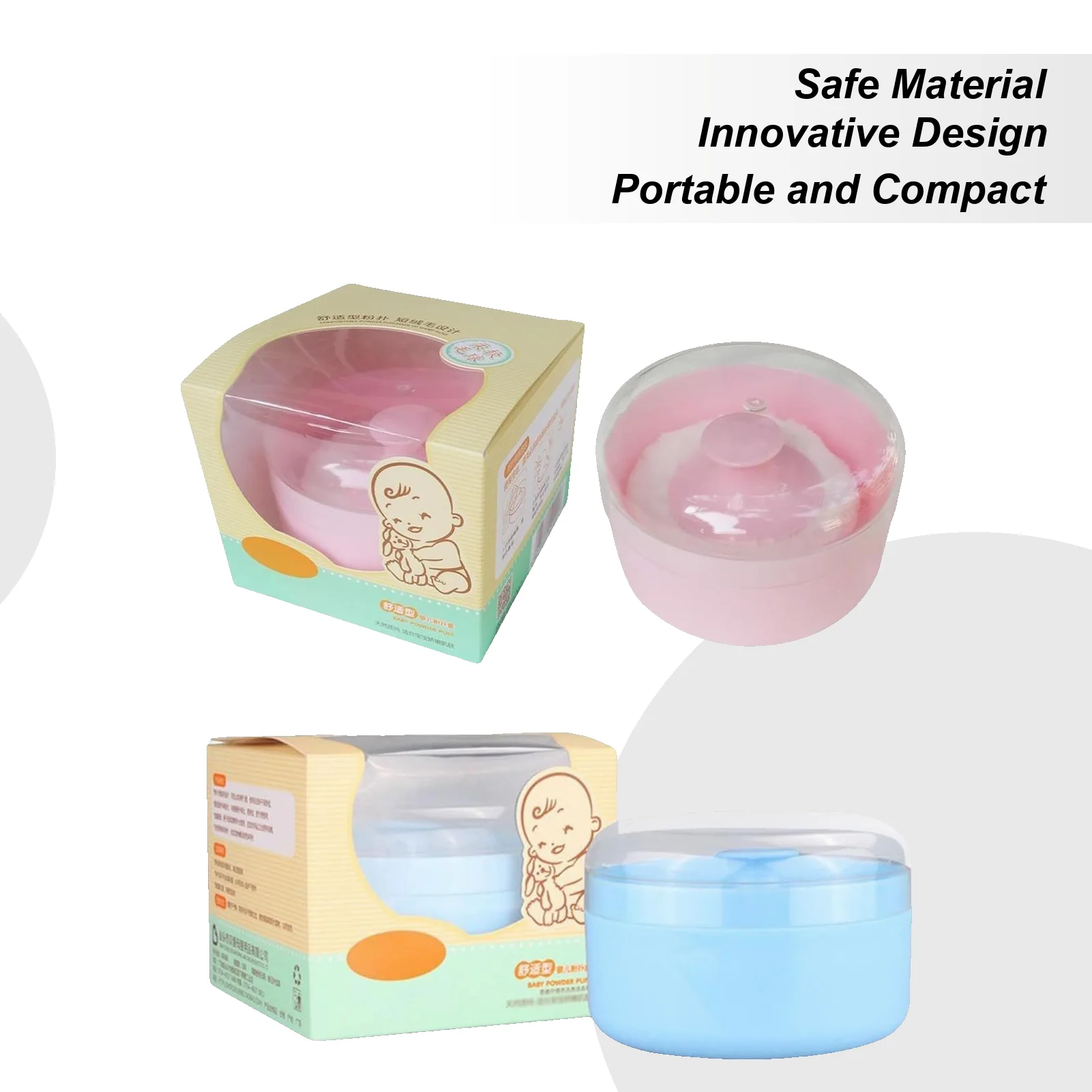 

Powder Puff Container Body Powder Jar Sponge Storage Box Applicator Holder for Travel Daily Caregivers Home Face Under Arms
