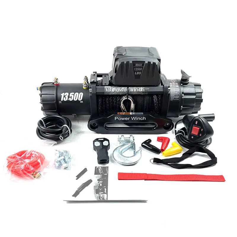 

Electric Winch 13500lbs 12V Off-Road Recovery Winch with Steel Cable Control Box IP67 Waterproof