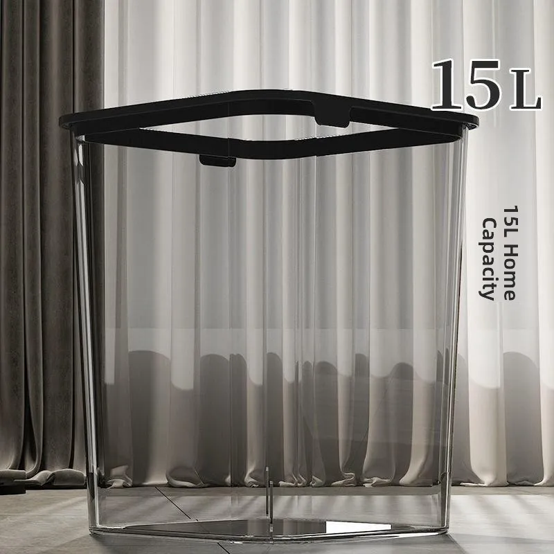 

Большой прозрачный квадратный домашний кухонный мусорный бак для офиса, высокое эстетическое значение, мусорный бак, бумажная корзина без крышки, бытовая чистка...