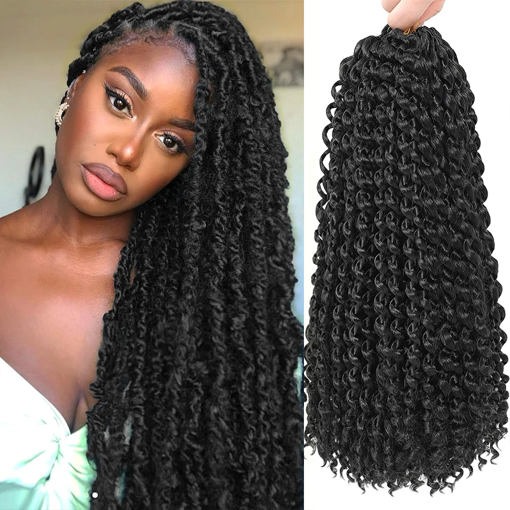Волосы Passion Twist 1/6 упаковок, волнистые вязанные крючком волосы, вьющиеся плетение волос для бабочек, синтетические вязанные крючком косы Bohe