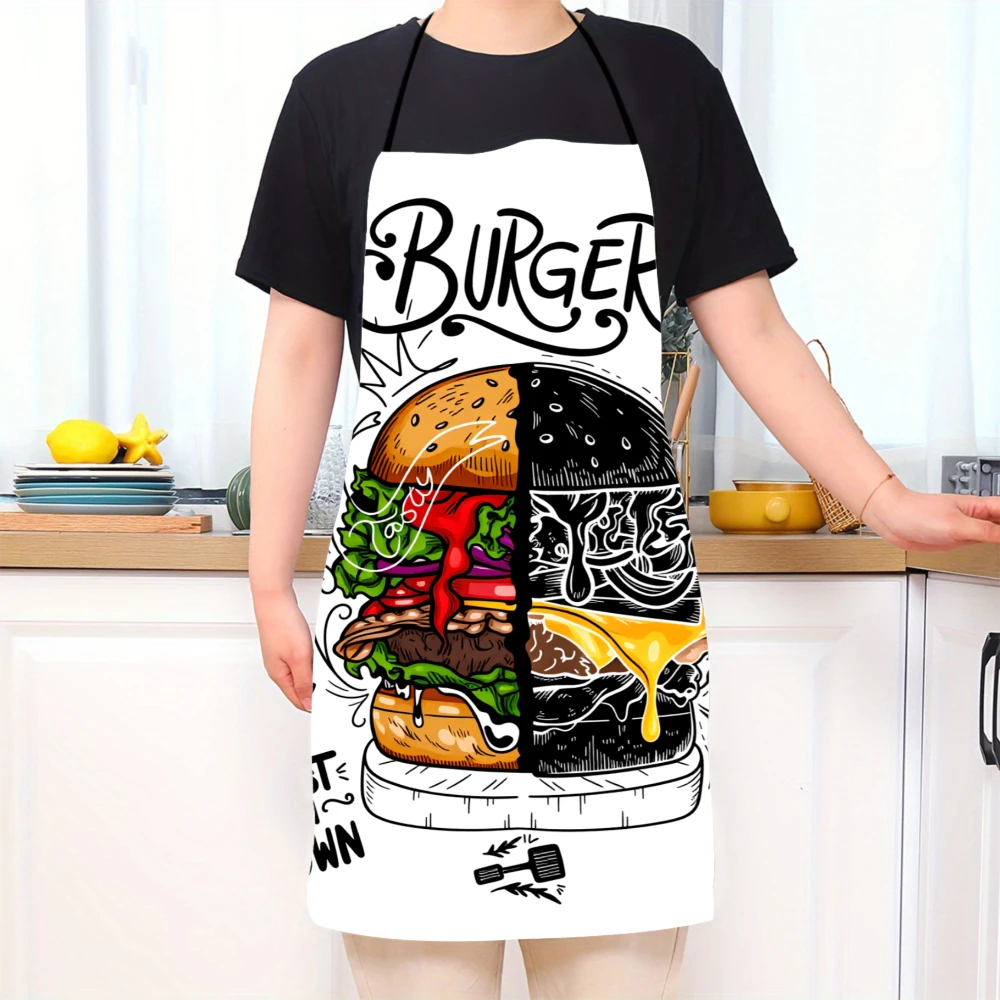 Burger Apron Best In Town Chef Kitchen Cooking Gift For Men Women Food Lover BBQ Grill Party Wear