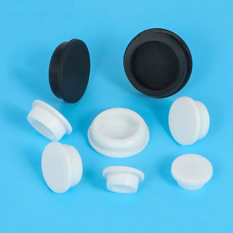 2Pcs Silicone Rubber Gat Caps Stekkers 6.8 7.3 7.8 8.3 9 Om 25Mm Seal Stopper T Type Hoge temperatuur Stofdicht Plug Wit Zwart