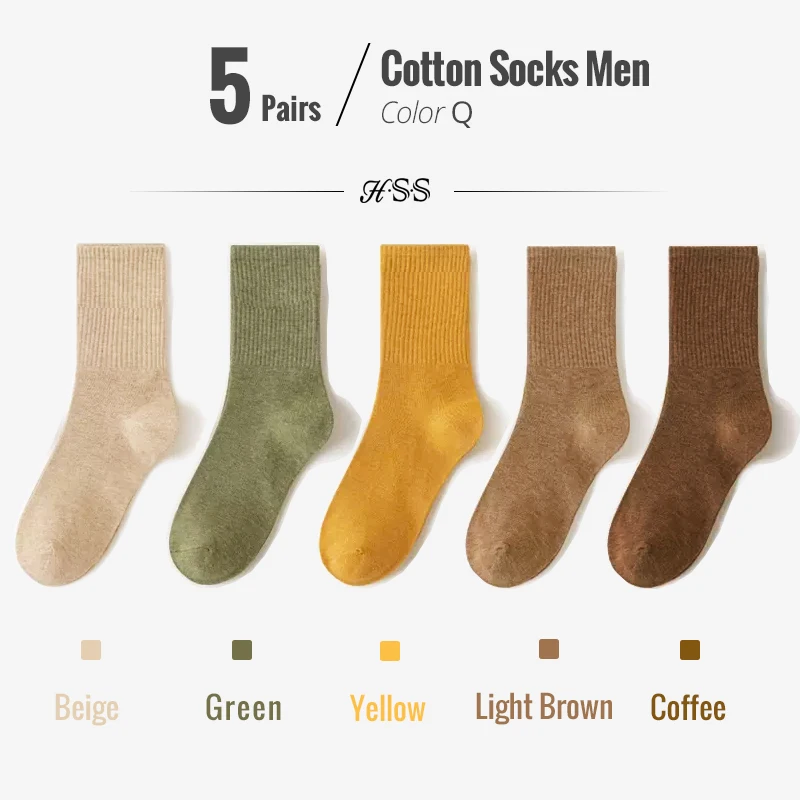 5/10 Pairs 95% Gekämmte Baumwolle Socken Männer Business Kleid Lange Socken Weiche Atmungsaktive Frühling Sommer Bunte Socke Für Mann 5 Paare/los