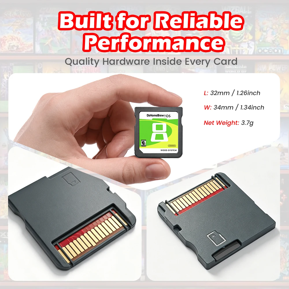 7800 In 1 Game Collection Wood System DS FlashCard With 32G/64G TF Card For NDS/NDSL/NDSI XL/2DS/3DS/3DS XL Memory Burning Card view 5
