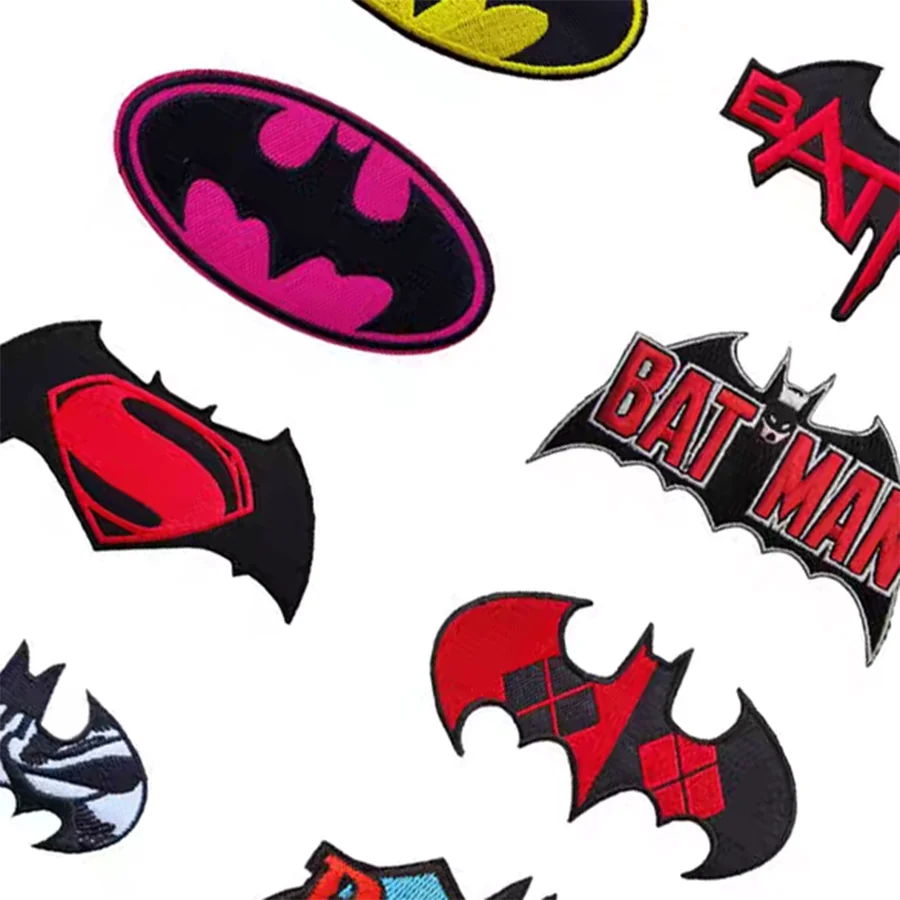 

Нашивка с вышивкой логотипа летучей мыши с героями мультфильмов — гладкая нашивка с силуэтом летучей мыши для толстовок и шапок