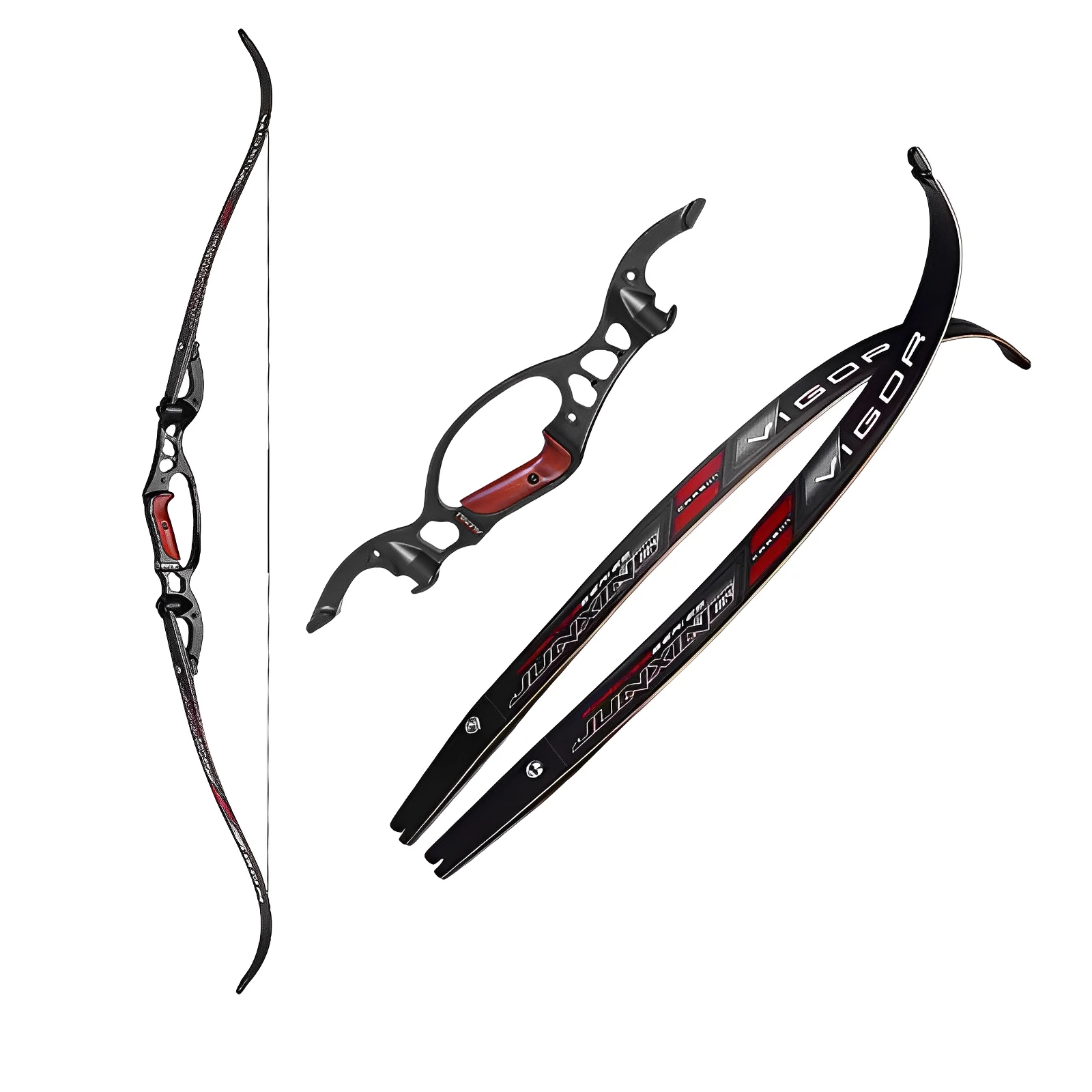 

JUNXING H2 20lb-40lb 64inch Bow Recurve Bow Archery Hunting Bow 21'' Bow Riser Aluminum-magnesium Alloy Shooting