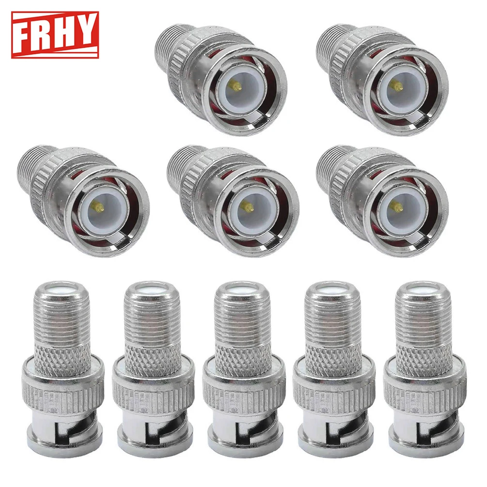 

10PCS BNC Male to F-Type Female Adapter Low-Loss Coax Connectors for CCTV/RG59/RG6 Cables Professional-Grade Security System