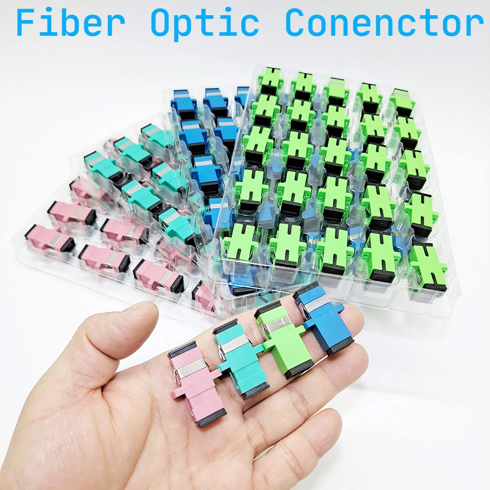 

100/200Pcs SC Fiber Optic Conenctor Adapter SC / UPC SM Flange Singlemode Simplex SC-SC APC Coupler Wholesale To MM